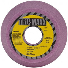 Tru-Maxx - 5" Diam, 1-1/4" Hole Size, 1-3/4" Overall Thickness, 60 Grit, Type 11 Tool & Cutter Grinding Wheel - Medium Grade, Aluminum Oxide, K Hardness, 4,585 RPM - Americas Tooling