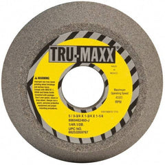 Tru-Maxx - 5" Diam, 1-1/4" Hole Size, 1-3/4" Overall Thickness, 60 Grit, Type 11 Tool & Cutter Grinding Wheel - Medium Grade, Aluminum Oxide, J Hardness, 4,585 RPM - Americas Tooling