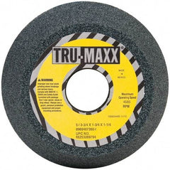 Tru-Maxx - 5" Diam, 1-1/4" Hole Size, 1-3/4" Overall Thickness, 60 Grit, Type 11 Tool & Cutter Grinding Wheel - Medium Grade, Aluminum Oxide, I Hardness, 4,585 RPM - Americas Tooling