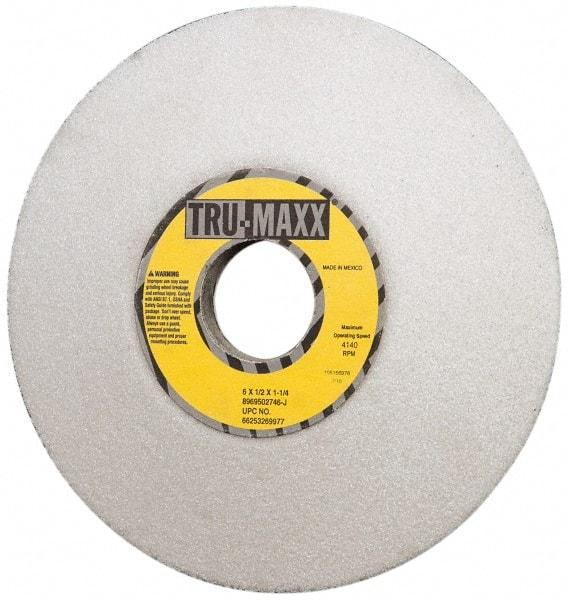 Tru-Maxx - 6" Diam, 1-1/4" Hole Size, 1/2" Overall Thickness, 46 Grit, Type 12 Tool & Cutter Grinding Wheel - Coarse Grade, Aluminum Oxide, J Hardness, 4,140 RPM - Americas Tooling