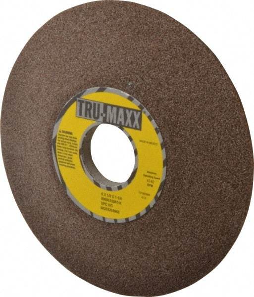 Tru-Maxx - 6" Diam, 1-1/4" Hole Size, 1/2" Overall Thickness, 60 Grit, Type 12 Tool & Cutter Grinding Wheel - Medium Grade, Aluminum Oxide, K Hardness, 4,140 RPM - Americas Tooling