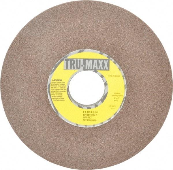 Tru-Maxx - 6" Diam, 1-1/4" Hole Size, 1/2" Overall Thickness, 80 Grit, Type 12 Tool & Cutter Grinding Wheel - Medium Grade, Aluminum Oxide, K Hardness, 4,140 RPM - Americas Tooling