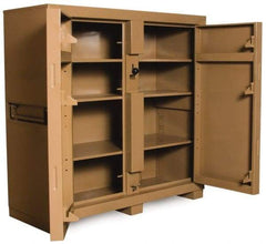 Knaack - 60" Wide x 24" Deep x 60" High Job Site Tool Storage Cabinet - 2 Door, Steel, Tan - Americas Tooling