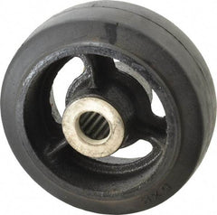 Fairbanks - 5 Inch Diameter x 2 Inch Wide, Rubber Caster Wheel - 350 Lb. Capacity, 2-3/16 Inch Hub Length, 3/4 Inch Axle Diameter, Roller Bearing - Americas Tooling