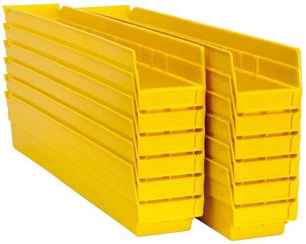 Akro-Mils - 23-5/8" Deep, Yellow Hopper Shelf Bin - 4" High x 4-1/8" Wide x 23-5/8" Long - Americas Tooling