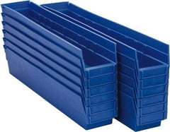 Akro-Mils - 23-5/8" Deep, Blue Hopper Shelf Bin - 4" High x 4-1/8" Wide x 23-5/8" Long - Americas Tooling