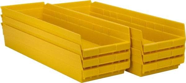 Akro-Mils - 23-5/8" Deep, Yellow Hopper Shelf Bin - 4" High x 8-3/8" Wide x 23-5/8" Long - Americas Tooling