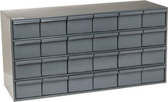 Durham - 24 Drawer, Small Parts Steel Storage Cabinet - 11-3/4" Deep x 33-3/4" Wide x 17" High - Americas Tooling