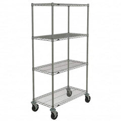 Metro - 600 Lb Capacity 4 Shelf Mobile Wire Shelving Unit - Add-On Unit - Americas Tooling