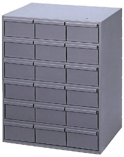 Durham - 18 Drawer, Small Parts Steel Storage Cabinet - 11-5/8" Deep x 17-1/4" Wide x 21-1/4" High - Americas Tooling