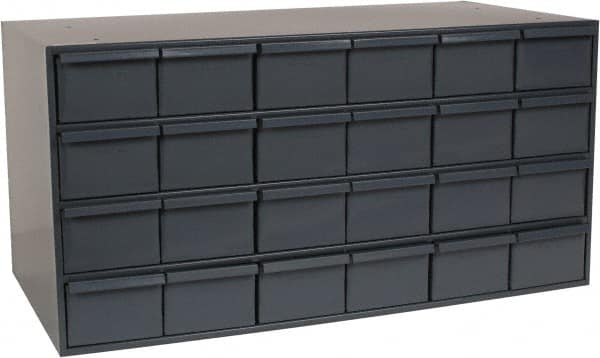 Durham - 24 Drawer, Small Parts Steel Storage Cabinet - 17-1/4" Deep x 33-3/4" Wide x 17" High - Americas Tooling