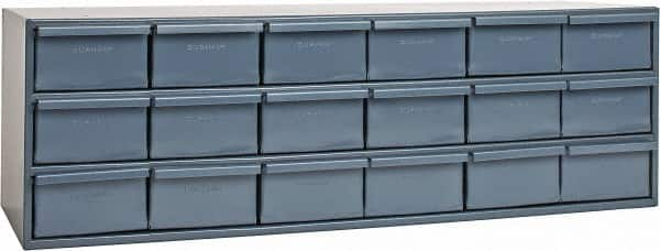 Durham - 18 Drawer, Small Parts Steel Storage Cabinet - 11-5/8" Deep x 33-3/4" Wide x 10-7/8" High - Americas Tooling