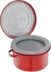 Eagle - 1 Quart Capacity, Coated Steel, Red Bench Can - 3-5/8 Inch High x 6-1/4 Inch Diameter, 2-1/2 Inch Dasher Diameter - Americas Tooling