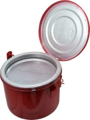 Eagle - 4 Quart Capacity, Coated Steel, Red Bench Can - 6-1/2 Inch High x 8 Inch Diameter, 2-1/2 Inch Dasher Diameter - Americas Tooling