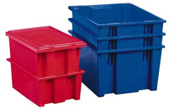 Akro-Mils - 1.2 Cu Ft, 65 Lb Load Capacity Red Polyethylene Tote Container - Stacking, Nesting, 19-1/2" Long x 15-1/2" Wide x 10" High - Americas Tooling