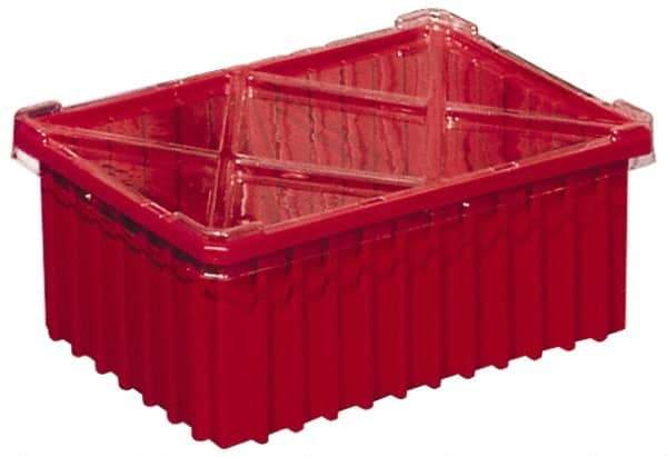 Akro-Mils - 0.59 Cu Ft, 40 Lb Load Capacity Red Polypropylene Dividable Container - Stacking, 16-1/2" Long x 10.9" Wide x 8" High - Americas Tooling