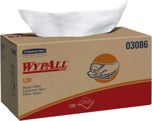 WypAll - L30 Dry General Purpose Wipes - Pop-Up, 10-3/4" x 10" Sheet Size, White - Americas Tooling