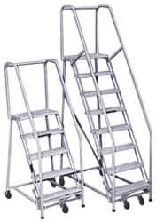 PW Platforms - 2 Step Ladder - Rolling Safety Ladder, 300 Lb Capacity, 20" Platform Height, 32" Base Width x 22" Base Depth - Americas Tooling