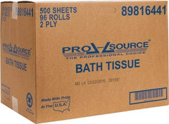 PRO-SOURCE - 150' Roll Length Standard Roll Toilet Tissue - 500 Sheets per Roll, 2 Ply, White, Recycled Fiber - Americas Tooling