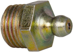 Value Collection - Straight Head Angle, 1/4 NPT Steel Thread-Forming Grease Fitting - 14.29mm Hex - Americas Tooling