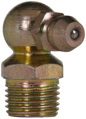 Value Collection - 90° Head Angle, 1/8 NPT Steel Standard Grease Fitting - 11.11mm Hex - Americas Tooling