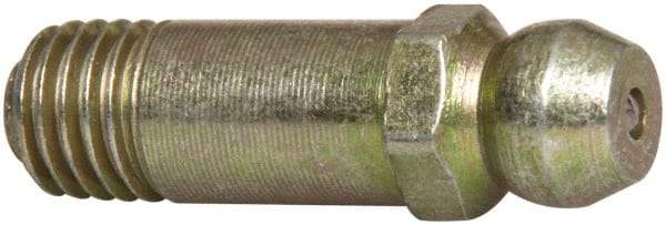 Value Collection - Straight Head Angle, 1/4-28 Steel Standard Grease Fitting - 7.94mm Hex - Americas Tooling