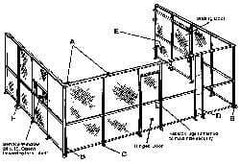 Folding Guard - 5' Wide x 8' High, Temporary Structure Woven Wire Panel - 10 Gauge Wire, 1-1/2 Inches x 16 Gauge Channel Frame, Includes Hardware, Top Capping and Floor Socket - Americas Tooling