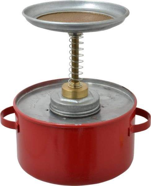 Eagle - 1 Quart Capacity, 8 Inch High x 6-1/4 Inch Diameter, Galvanized Steel Plunger Can - 5-1/4 Inch Dasher Diameter, Red, Approval Listing/Regulation FM - Americas Tooling