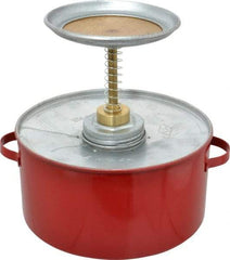 Eagle - 2 Quart Capacity, 8-1/2 Inch High x 8 Inch Diameter, Galvanized Steel Plunger Can - 5-1/4 Inch Dasher Diameter, Red, Approval Listing/Regulation FM - Americas Tooling