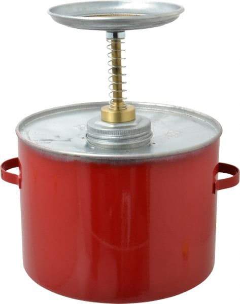 Eagle - 4 Quart Capacity, 10-3/4 Inch High x 8 Inch Diameter, Galvanized Steel Plunger Can - 5-1/4 Inch Dasher Diameter, Red, Approval Listing/Regulation FM - Americas Tooling