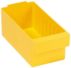 Quantum Storage - 11-5/8" Deep, Yellow High-Impact Polystyrene Drawer Bin - 4-5/8" High x 5-9/16" Wide x 11-5/8" Long - Americas Tooling