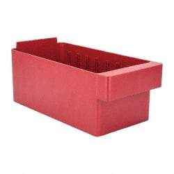 Quantum Storage - 11-5/8" Deep, Red High-Impact Polystyrene Drawer Bin - 4-5/8" High x 5-9/16" Wide x 11-5/8" Long - Americas Tooling