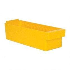 Quantum Storage - 17-5/8" Deep, Yellow High-Impact Polystyrene Drawer Bin - 4-5/8" High x 5-9/16" Wide x 17-5/8" Long - Americas Tooling