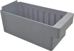 Quantum Storage - 11-5/8" Deep, Gray High-Impact Polystyrene Drawer Bin - 4-5/8" High x 5-9/16" Wide x 11-5/8" Long - Americas Tooling