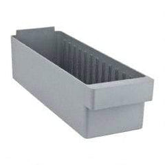 Quantum Storage - 17-5/8" Deep, Gray High-Impact Polystyrene Drawer Bin - 4-5/8" High x 5-9/16" Wide x 17-5/8" Long - Americas Tooling