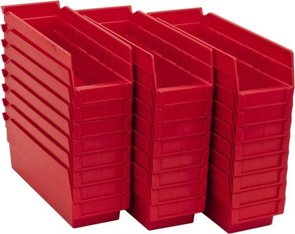 Akro-Mils - 11-5/8" Deep, Red Hopper Shelf Bin - 4" High x 4-1/8" Wide x 11-5/8" Long - Americas Tooling