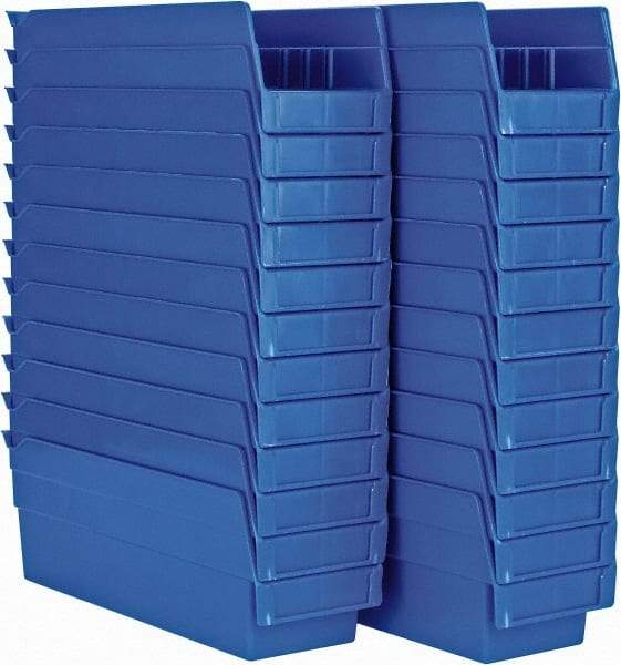 Akro-Mils - 11-5/8" Deep, Blue Hopper Shelf Bin - 4" High x 4-1/8" Wide x 11-5/8" Long - Americas Tooling