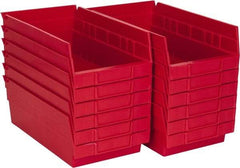 Akro-Mils - 11-5/8" Deep, Red Hopper Shelf Bin - 4" High x 6-5/8" Wide x 11-5/8" Long - Americas Tooling