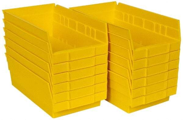 Akro-Mils - 11-5/8" Deep, Yellow Hopper Shelf Bin - 4" High x 6-5/8" Wide x 11-5/8" Long - Americas Tooling