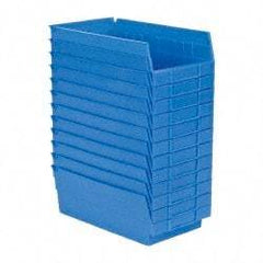 Akro-Mils - 11-5/8" Deep, Blue Hopper Shelf Bin - 4" High x 6-5/8" Wide x 11-5/8" Long - Americas Tooling