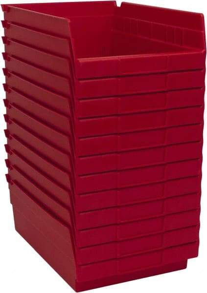 Akro-Mils - 11-5/8" Deep, Red Hopper Shelf Bin - 4" High x 8-3/8" Wide x 11-5/8" Long - Americas Tooling