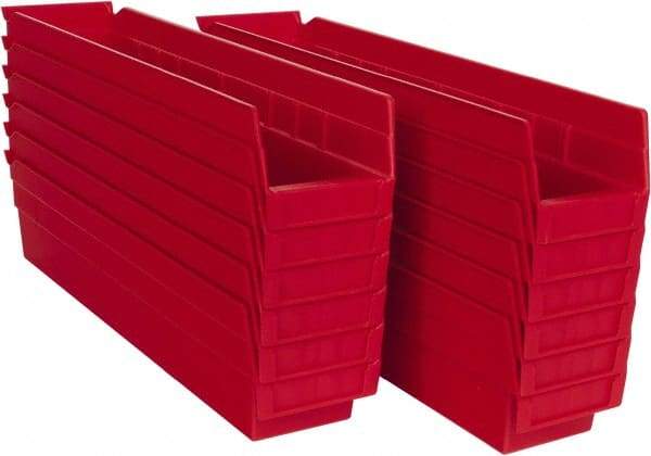 Akro-Mils - 17-7/8" Deep, Red Hopper Shelf Bin - 4" High x 4-1/8" Wide x 17-7/8" Long - Americas Tooling