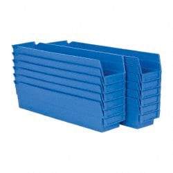 Akro-Mils - 17-7/8" Deep, Blue Hopper Shelf Bin - 4" High x 4-1/8" Wide x 17-7/8" Long - Americas Tooling