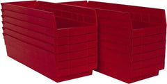 Akro-Mils - 17-7/8" Deep, Red Hopper Shelf Bin - 4" High x 6-5/8" Wide x 17-7/8" Long - Americas Tooling