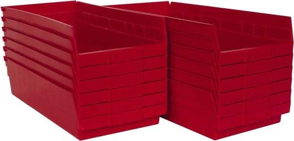 Akro-Mils - 17-7/8" Deep, Red Hopper Shelf Bin - 4" High x 8-3/8" Wide x 17-7/8" Long - Americas Tooling