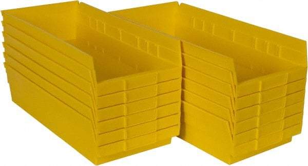 Akro-Mils - 17-7/8" Deep, Yellow Hopper Shelf Bin - 4" High x 8-3/8" Wide x 17-7/8" Long - Americas Tooling