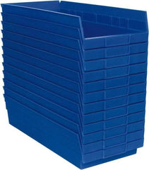 Akro-Mils - 17-7/8" Deep, Blue Hopper Shelf Bin - 4" High x 8-3/8" Wide x 17-7/8" Long - Americas Tooling