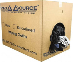 PRO-SOURCE - Reclaimed Cotton T-Shirt Rags - Assorted Colors, Polo, Low Lint, 50 Lbs. at 3 to 4 per Pound, Box - Americas Tooling