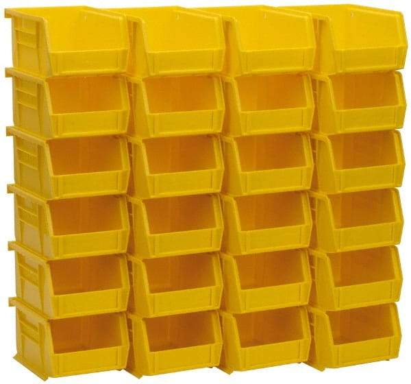 Akro-Mils - 10 Lb. Load Capacity, 5-3/8" Deep, Yellow Polymer Hopper Stacking Bin - 3" High x 4-1/8" Wide x 5-3/8" Long - Americas Tooling