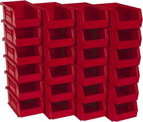 Akro-Mils - 10 Lb. Load Capacity, 7-3/8" Deep, Red Polymer Hopper Stacking Bin - 3" High x 4-1/8" Wide x 7-3/8" Long - Americas Tooling